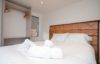 Old Spot log cabin, Westward Ho, North Devon bedroom